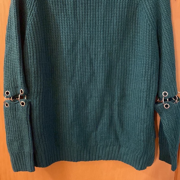 SEEK The Label Punk Rock Deconstructed Pullover Sweater Teal Size Medium - Picture 13 of 13